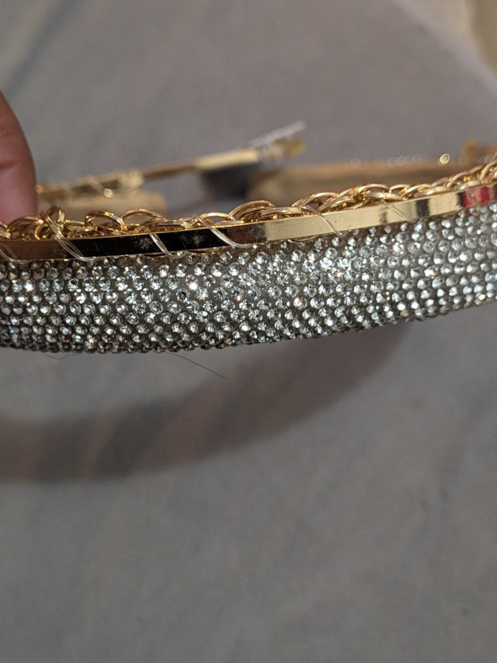 Gold Chain & Rhinestone Headband - Picture 2 of 3